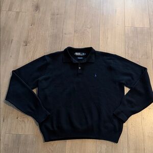 VTG Polo by Ralph Lauren Men's Lambswool Knitted Long Sleeve Polo Size XL Preppy
